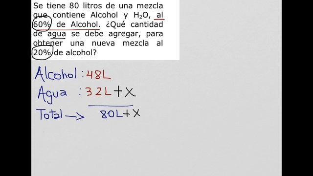 Se tiene 80 litros de una mezcla que contiene alcohol y agua, al 60% de alcohol смотреть онлайн