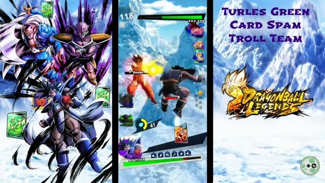 Dragon Ball Legends: Insane 3v1 comeback trolling with Turtles Green Card Spam Team смотреть онлайн