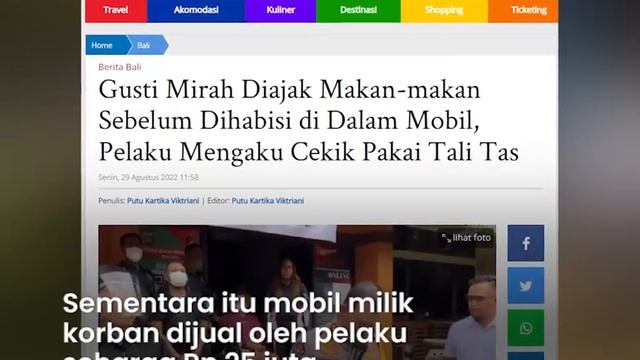 Motif Pembunuhan Gusti Mirah yang Dilakukan oleh Kekasihnya di Bali: Ingin Kuasai Harta Korban смотреть онлайн