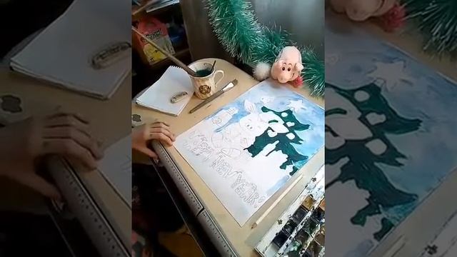 Как научиться рисовать. Уроки рисования. Новогоднее видео. Рисуем свинку. смотреть онлайн