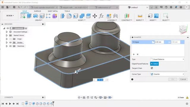 Fusion 360: Chamfer og Fillet смотреть онлайн