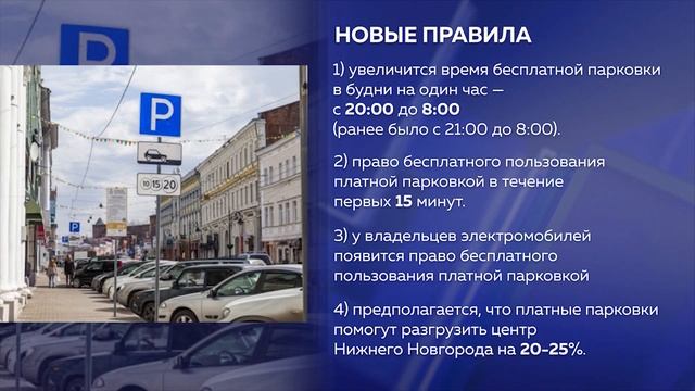 Время бесплатного пользования платными парковками в Нижнем Новгороде увеличат на час смотреть онлайн