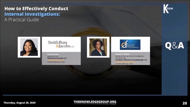 Q&A Session: Guide to Effective Internal Investigations CLE смотреть онлайн