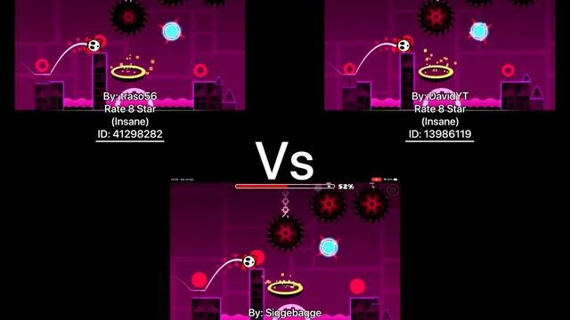 Geometry Dash = Electroman Adventures Full Version (Comparison) (traso56 Vs DavidYT Vs Siggebagge) смотреть онлайн
