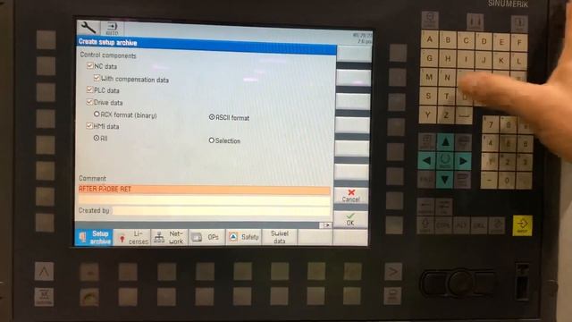 Sinumerik 840D sl: how to backup all machine data as an ARC file. смотреть онлайн