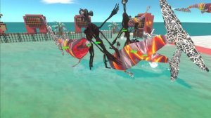 Aquatics Battle - The Bloop VS Megalodon Rex + King Shark - Animal Revolt Battle Simulator