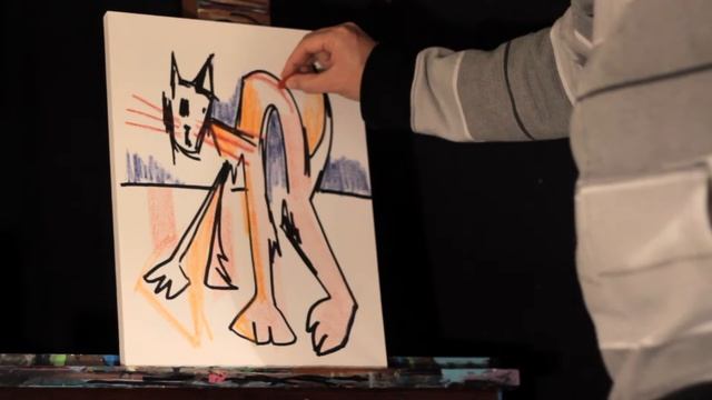 HOW TO PAINT AN ABSTRACT CAT STEP BY STEP PROCESS LIVE PAINTING BY RAEART смотреть онлайн