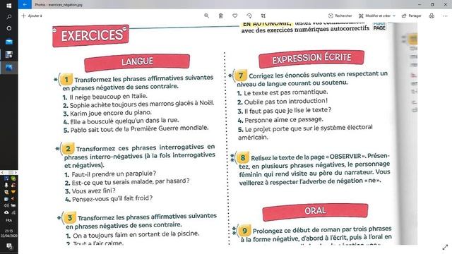 question de grammaire oral de bac : la négation смотреть онлайн