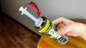 ВСТАВЬТЕ ШПРИЦ в БАЛЛОН с ГЕЛЕМ для БРИТЬЯ, если в БАЛЛОНЕ уже НЕТ ДАВЛЕНИЯ, а ГЕЛЬ ещё ОСТАЛСЯ!!!