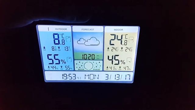 Digoo DG-TH8888Pro Color Wireless Weather Station viewing dark смотреть онлайн