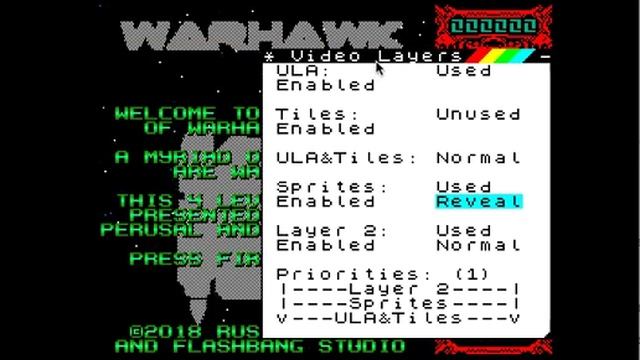ZEsarUX emulator - Reveal TBBlue Layers смотреть онлайн