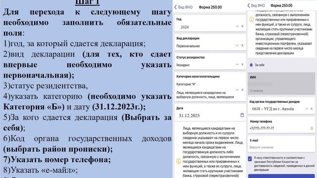 Инструкция по сдаче 250.00 ФНО через мобильное приложение «E-Salyq Azamat» смотреть онлайн