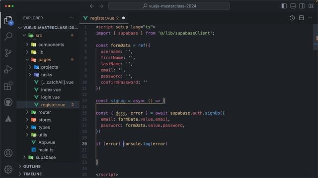 72 Register new Users with Supabase Auth and Vue смотреть онлайн