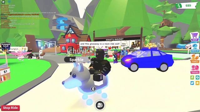 ADOPT ME GIVEAWAY RIDE NEON WOLF смотреть онлайн