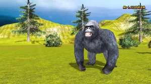 Gorilla helicopter and dinosaurs video || Cartoon Gorilla and monkey  amazing video @mrLavangam