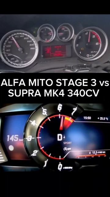 SUPRA MK5 340CV vs ALFA MITO 2.0MJT STAGE 3 #race #fast #supra смотреть онлайн