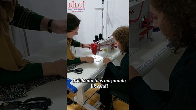 Tələbənin tikiş maşını ilə ilk cəhdi. Dərzilik kursu dərs prosesi. Bilgi Peşə Tədris Mərkəzi смотреть онлайн