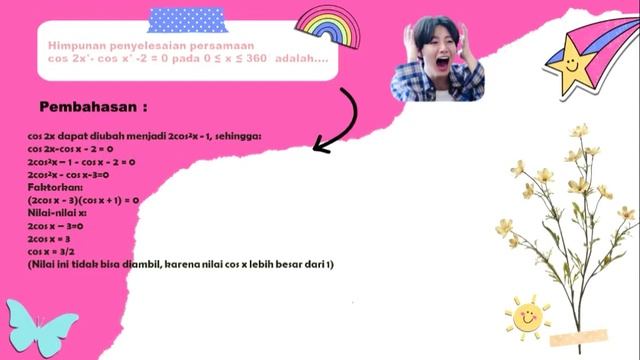 Himpunan penyelesaian persamaan cos 2x°- cos x° -2 =0 pada 0 ≤ x ≤ 360° adalah_ Diana Maulina Rosad смотреть онлайн
