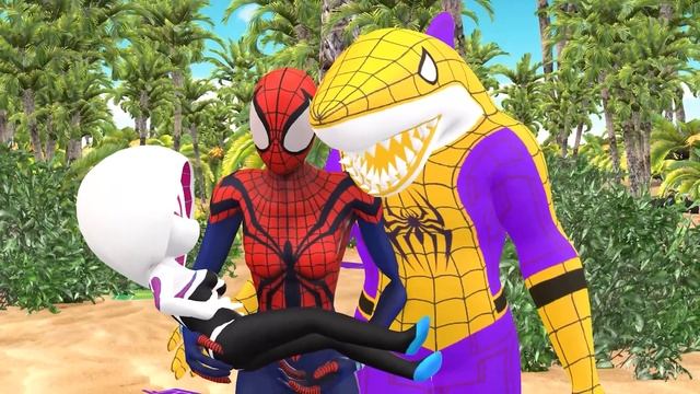 VIP Spiderman Game GTA 5 X Shark Spiderman Battle Shark Venom vs Shark Thor 1h | Superhero X смотреть онлайн