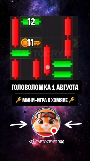 МИНИ-ИГРА ХОМЯКОВ 1 АВГУСТА 🔑 @taptocrypt смотреть онлайн