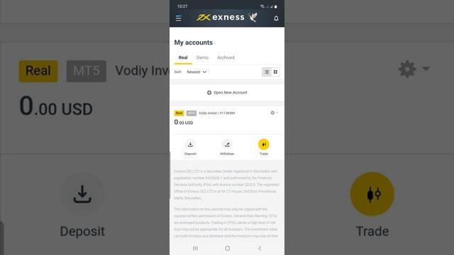 Exnessda Hisob Raqam Ochish Va Meta Trader 5 Bilan Ulash