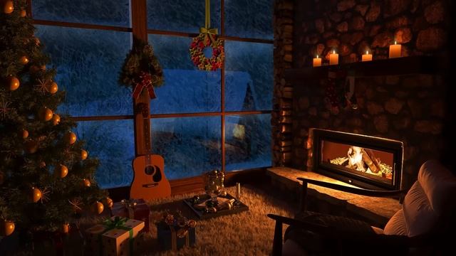 Потрескивание камина, звуки метели, снегопад ❄️ Зимняя атмосфера ASMR смотреть онлайн