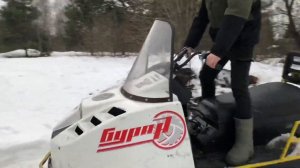 Покатушки На Снегоходе Буран, Через Ручей,
