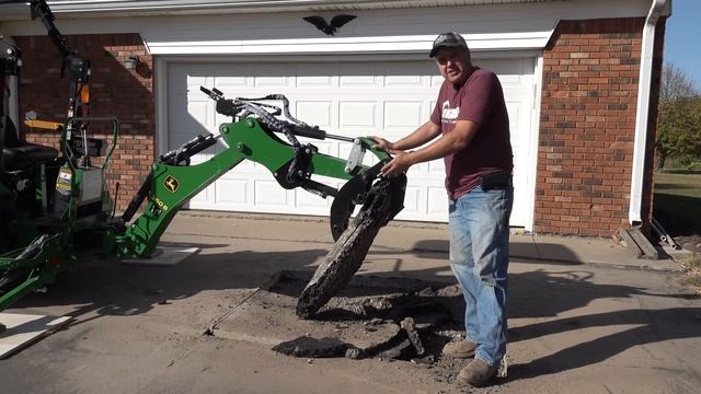 RIP Asphalt with Backhoe Ripper!!! Deere 1025R! смотреть онлайн
