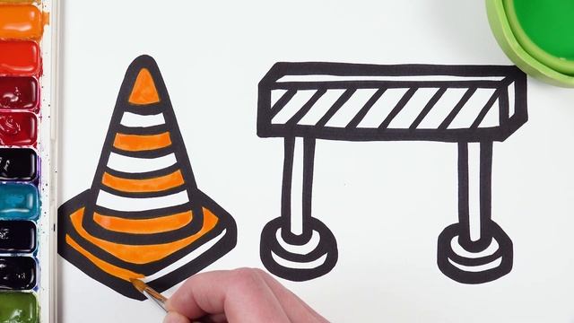 Traffic Cone Drawing, Painting & Coloring for Kids, Toddlers | Tips for Easy Drawing #238 смотреть онлайн
