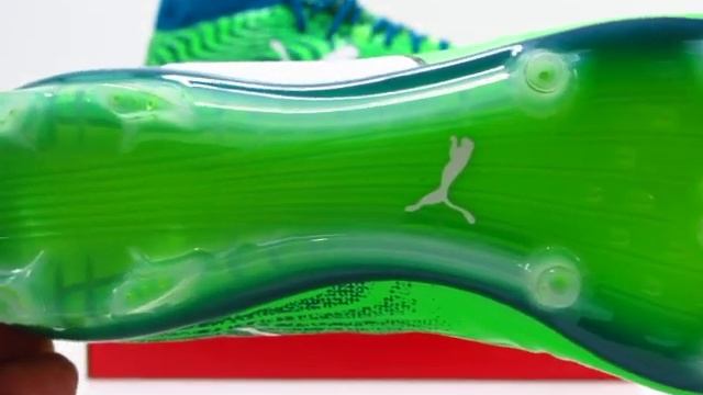 UNBOXING PUMA ONE 18.1 FG 104869 03 GREEN WHITE FOOTBALL BOOTS смотреть онлайн