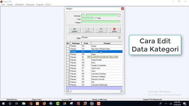 Tutorial Menu 2.b.Kategori - Program Toko (Kasir/Point of Sales) by I-COM Team. смотреть онлайн