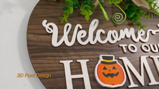 Welcome Sign for Front Door Decor,Interchangeable 14 Seasonal Hanging Wall Ornaments смотреть онлайн