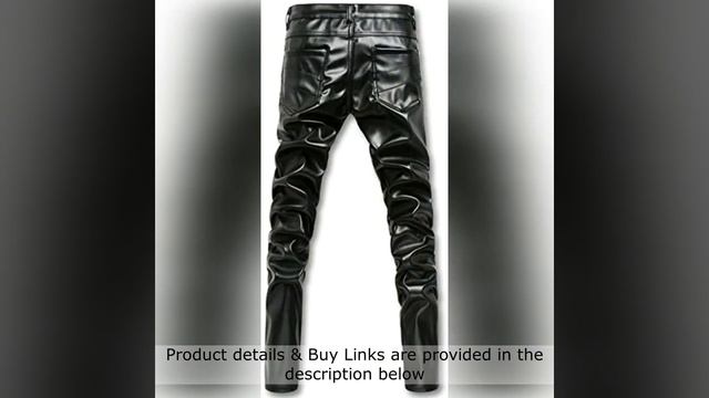 #BikerLeatherPants Men's Black Slim Fit Soft PU Faux Leather Biker Pants #Shorts смотреть онлайн