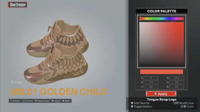 NBA 2K24 New Gen Shoe Creator Puma MB.01 Golden Child смотреть онлайн