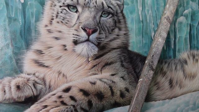 Oil Painting Demonstration. Snow Leopard Painting in Oils. #paintingtutorial #wildlife #art #cats смотреть онлайн