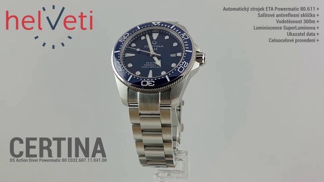 Certina DS Action Diver Powermatic 80 C032.607.11.041.00 смотреть онлайн