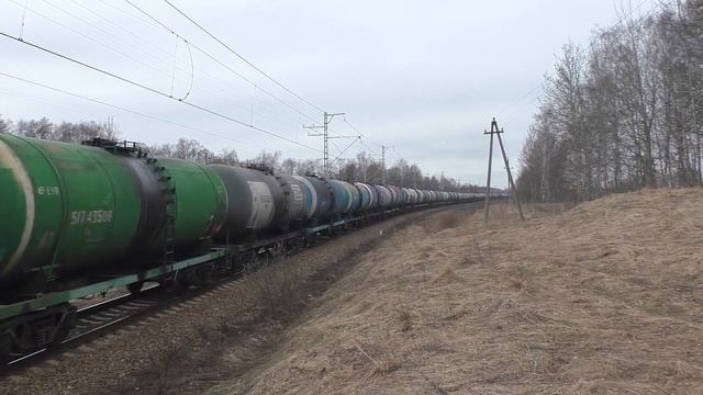 Тепловоз 2ТЭ116-524 "БалтТрансСервис" с грузовым поездом смотреть онлайн
