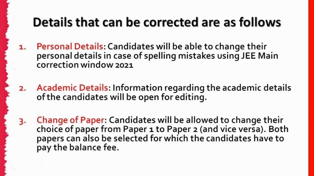 JEE Main Form Correction 2021 (Reopened) - Procedure, Guidelines, Exam City Change смотреть онлайн
