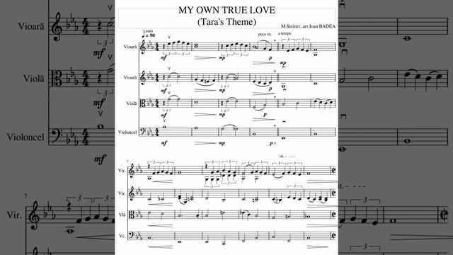 MY OWN TRUE LOVE (Tara's Theme) - string quartet arrangement смотреть онлайн