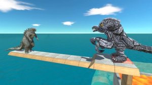 Godzilla 2014 Blows Units into Lava Lake and Mutant Megalodon Lake - ARBS