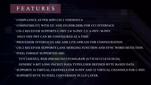 MIPI CSI-2 V3 RECEIVER INTERFACE IP смотреть онлайн