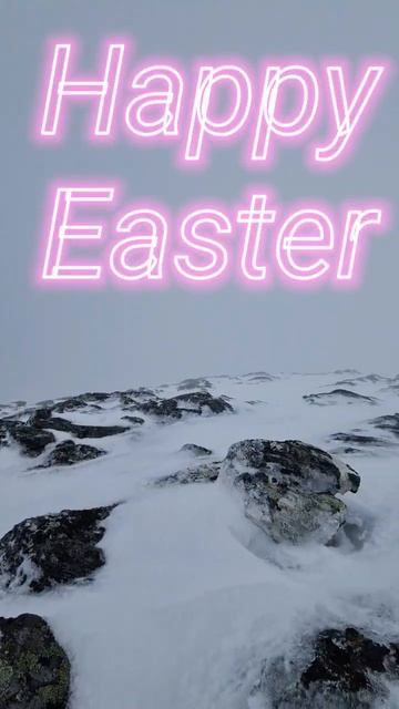 Happy Easter from a bunny on a snow-clad mountain in Norway смотреть онлайн