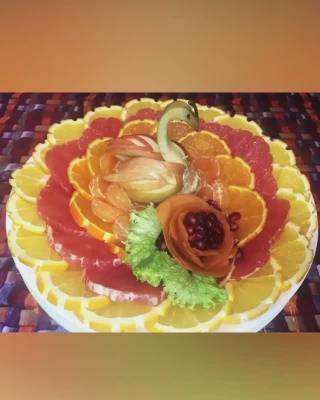 ЛЕБЕДЬ ИЗ ЯБЛОКА.ФРУКТОВАЯ НАРЕЗКА.