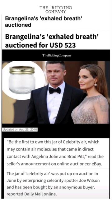 Brad pitt and angelina jolie's breath auctioned#thebiddingcompany#auctionnews#bradpitt#angelinajoli смотреть онлайн