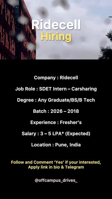 Ridecell Hiring for SDET Intern‼️ #shorts #short #jobs #job #hiring смотреть онлайн
