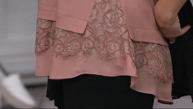 LOGO by Lori Goldstein Solid Tank with Two-Tone Lace & Ruffle Hem on QVC смотреть онлайн