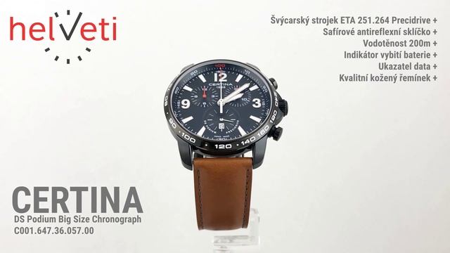 Certina DS Podium Big Size Chronograph C001.647.36.057.00 смотреть онлайн