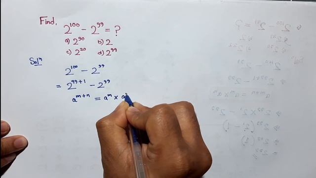 Simplify 2^100-2^99=? | 99% Will Miss This! | How To Deal With 2^100-2^99 Very Fast.