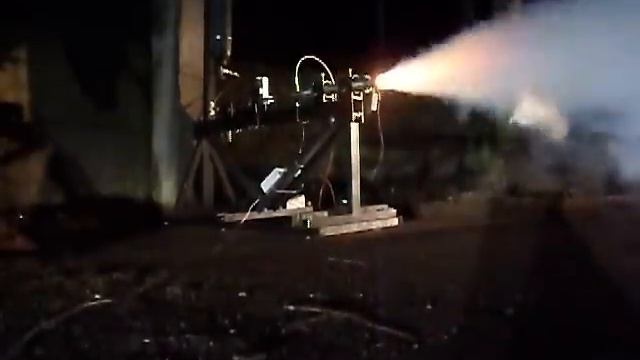 The second hybrid rocket motor test (another camera) смотреть онлайн