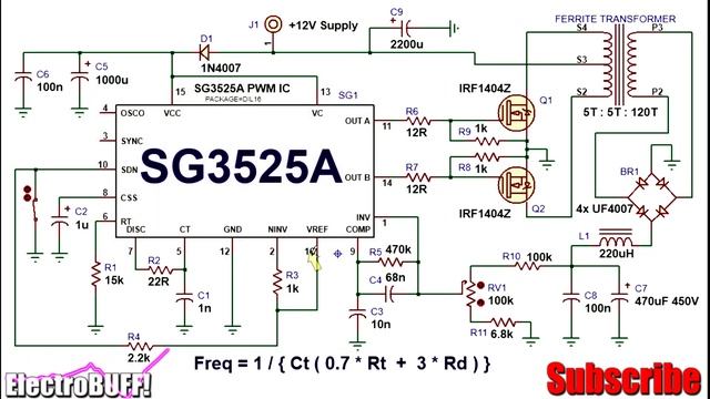 SG3525 Power Inverter Circuit with Output Voltage Regulation Complete Video Tutorial смотреть онлайн